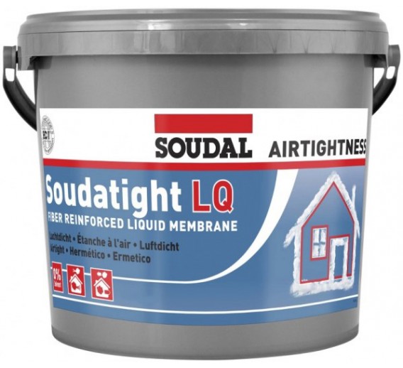 Statybinės medžiagos. Hidroizoliacinės medžiagos. Hidroizoliacinės mastikos ir mišiniai. Garo izoliacinė mastika SOUDAL SOUDATIGHT LQ juoda 4,5 kg 