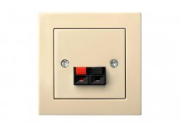 Elektros prekės. Instaliacija - kištukiniai lizdai, jungikliai ir kt.. Liregus jungikliai, kištukiniai lizdai ir kt.. Liregus EPSILON serija smėlio spalvos. Garsiakalbio lizdas 2-jų gnybtų, be rėm. EPSILON smėlio 