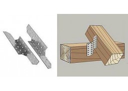 Tvirtinimo detalės. Metaliniai kampai, balkių atramos, gegnių sujungimai. Gegnių sujungimai. Gegnių sujungimas 210 mm dešininis 