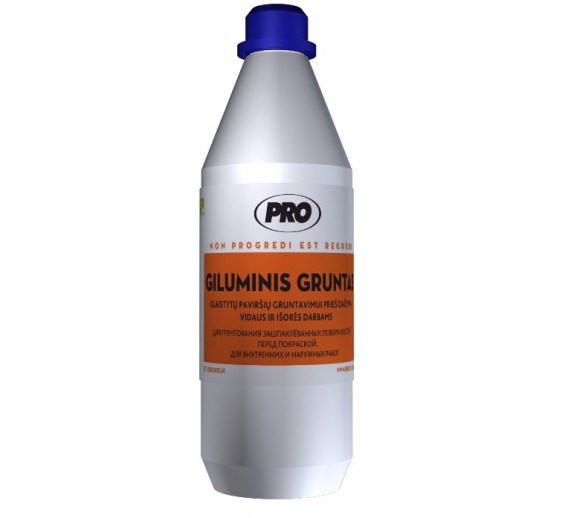 Dažai. Glaistas, gruntas, klijai, skiedikliai. Gruntai. Gruntas betonui, plokštėms. Giluminis gruntas PRO 1l 