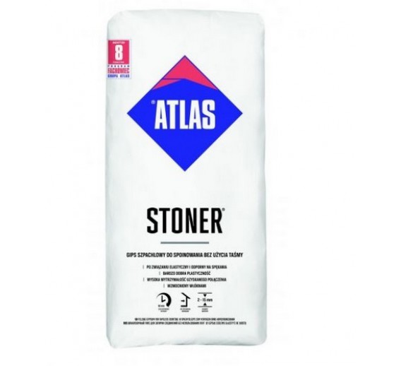 Statybinės medžiagos. Mišiniai. Gipsinis glaistas. Gipsinis glaistas Atlas GIPS STONER, 20kg 