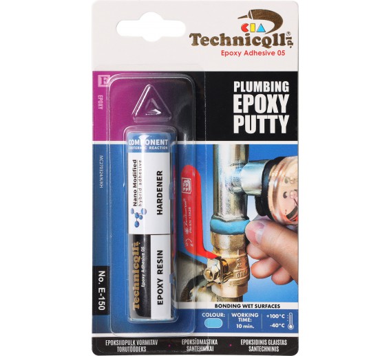 Dažai. Glaistas, gruntas, klijai, skiedikliai. Klijai. Glaistas epoksidinis TECHNICQLL E-150 santechninis 35 g