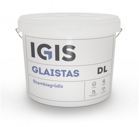 Dažai. Glaistas, gruntas, klijai, skiedikliai. Glaistai. Statybinis glaistas. Glaistas IGIS DL, 18 kg kibiras 