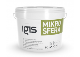 Dažai. Glaistas, gruntas, klijai, skiedikliai. Glaistai. Statybinis glaistas. Glaistas IGIS MIKROSFERA 3l kibirėlis 
