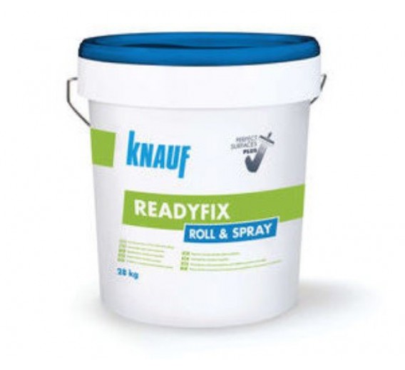 Dažai. Glaistas, gruntas, klijai, skiedikliai. Glaistai. Statybinis glaistas. Glaistas Knauf Readyfix Roll   Spray, 28 kg 