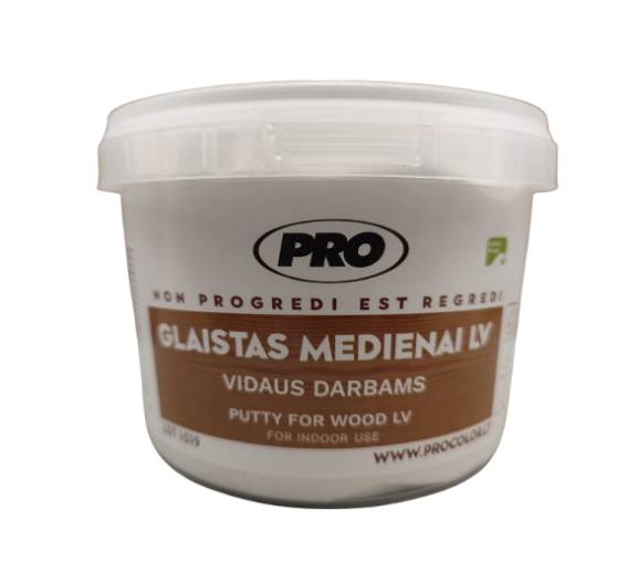 Dažai. Glaistas, gruntas, klijai, skiedikliai. Glaistai. Glaistas medienai, parketo glaistas. Glaistas medžiui LV PRO, baltos sp., 1 kg 