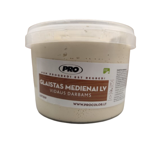 Dažai. Glaistas, gruntas, klijai, skiedikliai. Glaistai. Glaistas medienai, parketo glaistas. Glaistas medžiui LV PRO, eglės sp., 1 kg 