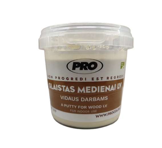Dažai. Glaistas, gruntas, klijai, skiedikliai. Glaistai. Glaistas medienai, parketo glaistas. Glaistas medžiui LV PRO pušis 0,5 kg 