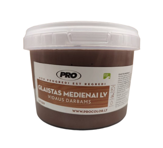 Dažai. Glaistas, gruntas, klijai, skiedikliai. Glaistai. Glaistas medienai, parketo glaistas. Glaistas medžiui LV PRO, tamsus, 1 kg 