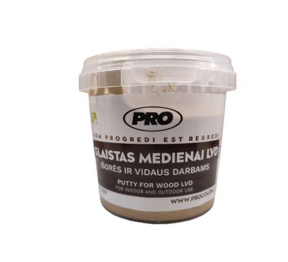 Dažai. Glaistas, gruntas, klijai, skiedikliai. Glaistai. Glaistas medienai, parketo glaistas. Glaistas medžiui LVD PRO, ąžuolo sp., 0,5 kg 