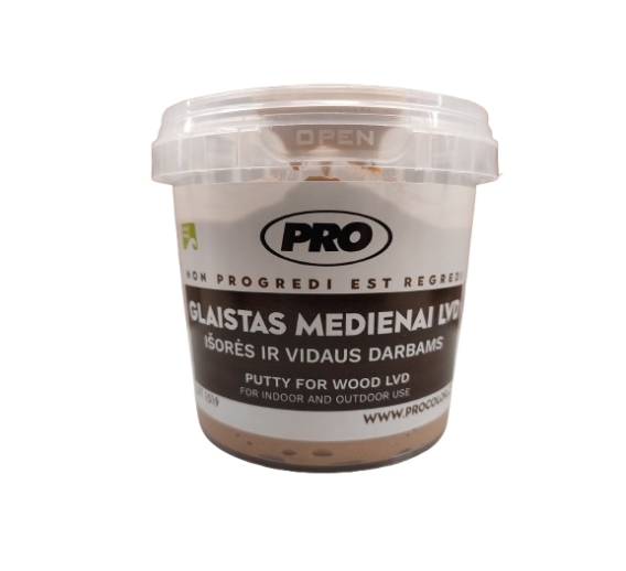 Dažai. Glaistas, gruntas, klijai, skiedikliai. Glaistai. Glaistas medienai, parketo glaistas. Glaistas medžiui LVD PRO, juodalksnio sp., 0,5 kg 