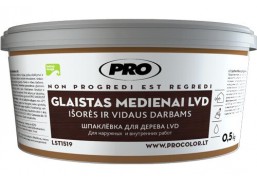 Dažai. Glaistas, gruntas, klijai, skiedikliai. Glaistai. Glaistas medienai, parketo glaistas. Glaistas medžiui LVD PRO, uosio sp., 0,5 kg 