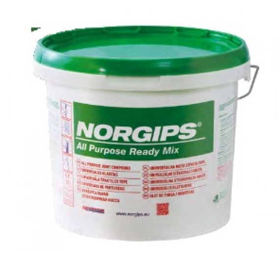 Dažai. Glaistas, gruntas, klijai, skiedikliai. Glaistai. Statybinis glaistas. Glaistas Norgips all purpose ready mix, 5,4kg 