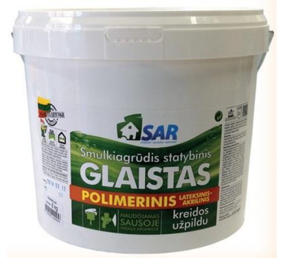 Dažai. Glaistas, gruntas, klijai, skiedikliai. Glaistai. Statybinis glaistas. Glaistas polimerinis SAR 16 kg 