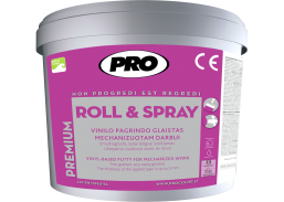 Dažai. Glaistas, gruntas, klijai, skiedikliai. Glaistai. Statybinis glaistas. Glaistas PRO ROLL   SPRAY 28 kg 