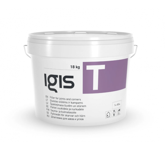 Dažai. Glaistas, gruntas, klijai, skiedikliai. Glaistai. Statybinis glaistas. Glaistas siūlėms IGIS T 18 kg 
