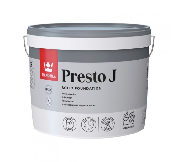 Dažai. Glaistas, gruntas, klijai, skiedikliai. Glaistai. Statybinis glaistas. Glaistas Tikkurila Presto J Joint Filler 10l 