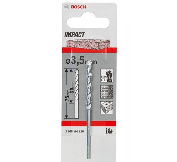 Darbo įrankiai. Įrankių priedai. Grąžtai betonui. Granito grąžtai, grąžtai akmeniui. Grąžtas akmeniui Bosch Impact 3.5x60 mm 