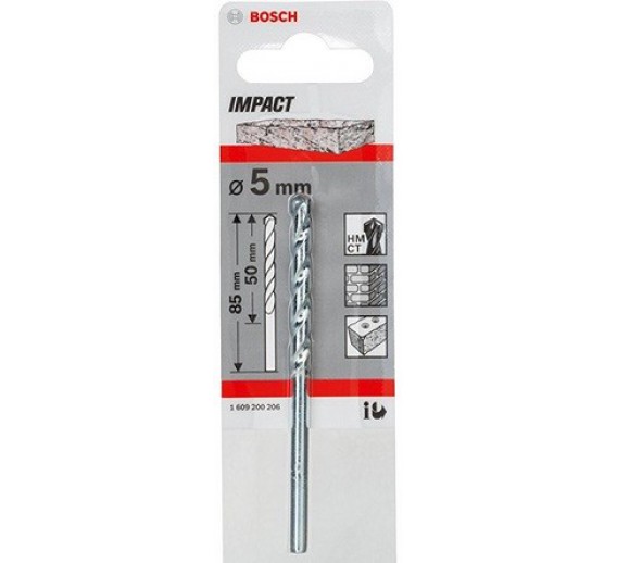 Darbo įrankiai. Įrankių priedai. Grąžtai betonui. Granito grąžtai, grąžtai akmeniui. Grąžtas akmeniui Bosch Impact 5x85 mm 