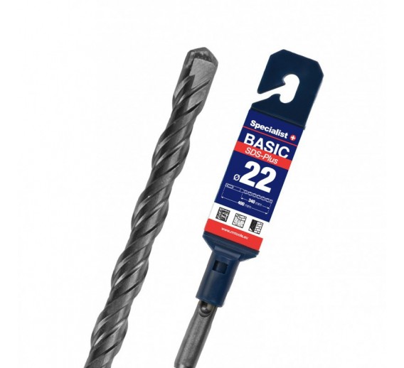 Darbo įrankiai. Įrankių priedai. Grąžtai betonui. SDS PLUS grąžtai. Grąžtas SDS+ BASIC 22x340/400mm 