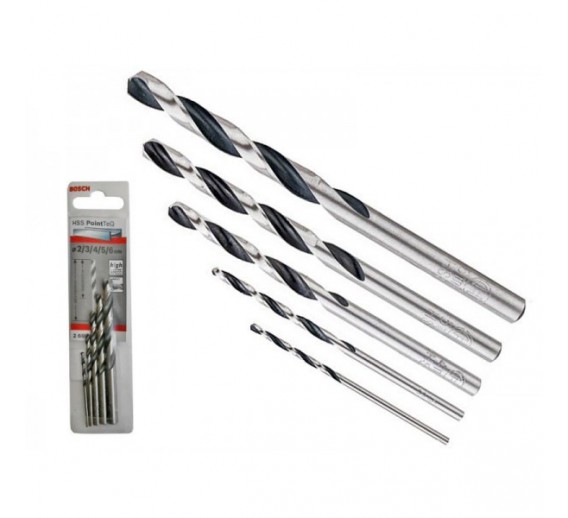 Darbo įrankiai. Įrankių priedai. Grąžtai metalui. Grąžtų metalui rinkiniai. Grąžtų komplektas metalui Bosch PointTeQ, 2-6 mm, 5 vnt. 