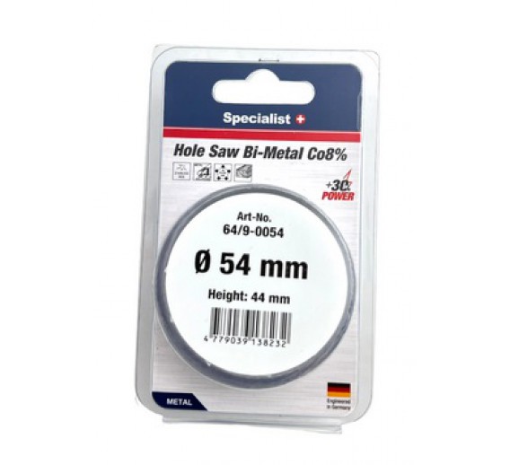 Darbo įrankiai. Įrankių priedai. Gręžimo karūnos. Karūnos Bi-Metal. Gręžimo karūna 54 mm Specialist+ bi-metal 