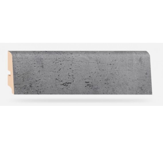 Vidaus apdailos prekės. Apdailos, sujungimo profiliai. Grindjuostės. Medinės ir MPP grindjuostės. Grindjuostė MPP P18 2500x85x16mm Tūkstantmečio betonas 1038 