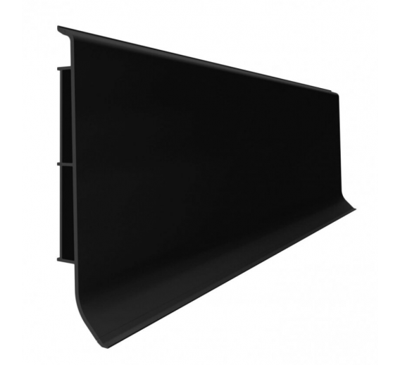 Vidaus apdailos prekės. Apdailos, sujungimo profiliai. Grindjuostės. Grindjuostės Vox Smart. Grindjuostė PVC Linela 412 black 200x8x1,6 