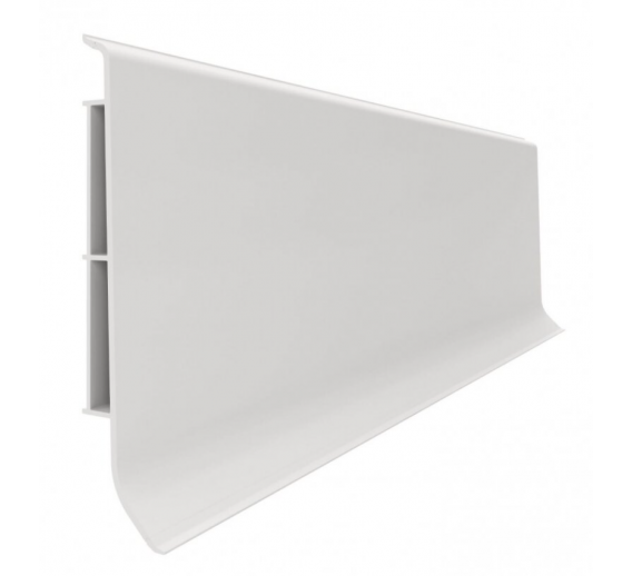Vidaus apdailos prekės. Apdailos, sujungimo profiliai. Grindjuostės. Grindjuostės Vox Smart. Grindjuostė PVC Linela 413 Light Gray 200x8x1,6 