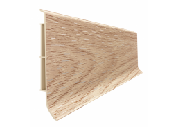 Vidaus apdailos prekės. Apdailos, sujungimo profiliai. Grindjuostės. Grindjuostės Vox Smart. Grindjuostė PVC Oak Adelaide Linela 410 200x8x1,6 