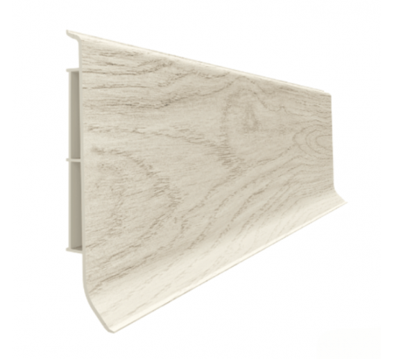 Vidaus apdailos prekės. Apdailos, sujungimo profiliai. Grindjuostės. Grindjuostės Vox Smart. Grindjuostė PVC Oak Auckland Linela 404 200x8x1,6 