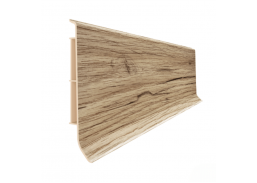 Vidaus apdailos prekės. Apdailos, sujungimo profiliai. Grindjuostės. Grindjuostės Vox Smart. Grindjuostė PVC Oak Wellington Linela 402 200x8x1,6 