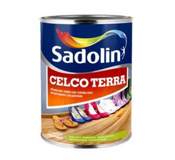 Dažai. Medienos apsaugos ir dekoravimo priemonės. Lakas. Grindų lakas CELCO TERRA 20 1l pusiau matinis 