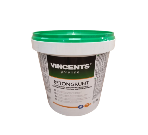 Dažai. Glaistas, gruntas, klijai, skiedikliai. Gruntai. Gruntas betonui, plokštėms. Gruntas BETONGRUNT 1.5 kg 