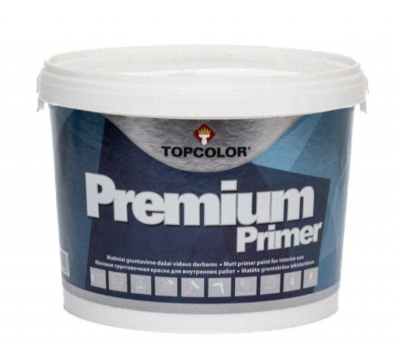 Dažai. Glaistas, gruntas, klijai, skiedikliai. Gruntai. Gruntas betonui, plokštėms. Gruntas dažams Topcolor Premium Primer 3l 