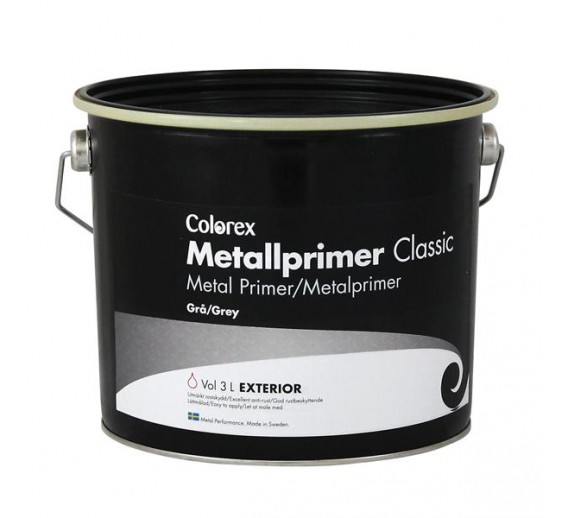 Dažai. Glaistas, gruntas, klijai, skiedikliai. Gruntai. Gruntas metalui. Gruntas Metallprimer Classic pilkas 3l COLOREX 