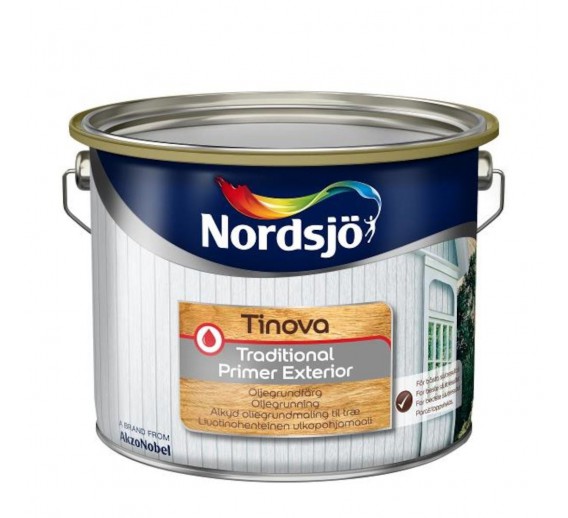 Dažai. Glaistas, gruntas, klijai, skiedikliai. Gruntai. Gruntas medžiui. Gruntas Nordsjo Tinova Traditional 10 l 