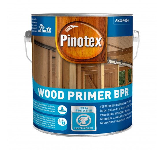 Dažai. Glaistas, gruntas, klijai, skiedikliai. Gruntai. Gruntas medžiui. Gruntas Pinotex Wood Primer BPR, 2,5l 