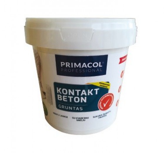 Dažai. Glaistas, gruntas, klijai, skiedikliai. Gruntai. Gruntas betonui, plokštėms. Gruntas Primacol BetonKontakt 7,5 kg 