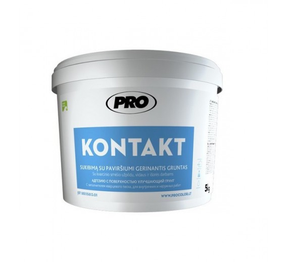 Dažai. Glaistas, gruntas, klijai, skiedikliai. Gruntai. Gruntas betonui, plokštėms. Gruntas PRO Kontakt 12,5 kg 