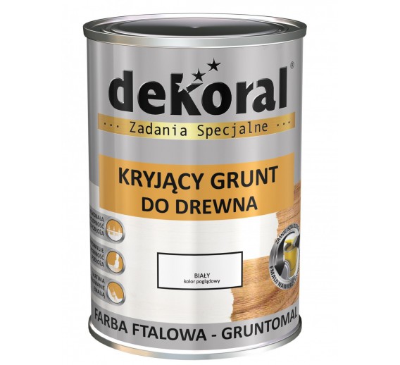 Dažai. Dažai, dažymo įrankiai, dažymo juostos. Emaliniai dažai. Gruntinis emalis Gruntomal baltas 0,9l 