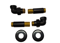 Santechnikos prekės. Vonios įranga. Rankšluosčių džiovintuvai-gyvatukai. Gyvatukai, kopėtėlės. Gyvatuko pajungimo komplektas juodas 