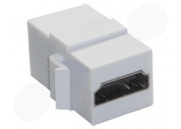 Elektros prekės. Laidai ir kabeliai. Jungiamieji HDMI ir USB kabeliai. HDMI lizdas  baltas SKJ-HDMI-19f-19f 