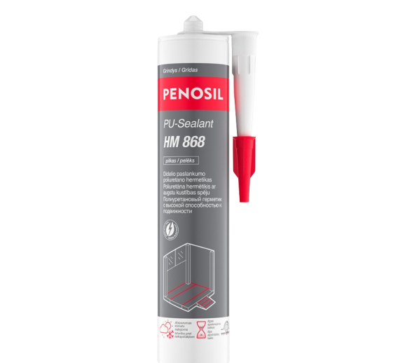 Vidaus apdailos prekės. Hermetikai, montavimo putos, sandarinimo juostos. Kiti hermetikai. Hermetikas PENOSIL PU HM pilkas 300ml 