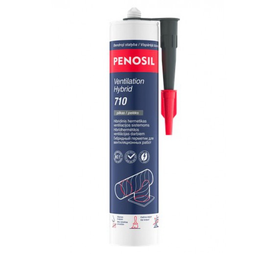 Vidaus apdailos prekės. Hermetikai, montavimo putos, sandarinimo juostos. Kiti hermetikai. Hermetikas PENOSIL Ventilation Hybrid 710, pilkas 280 ml 