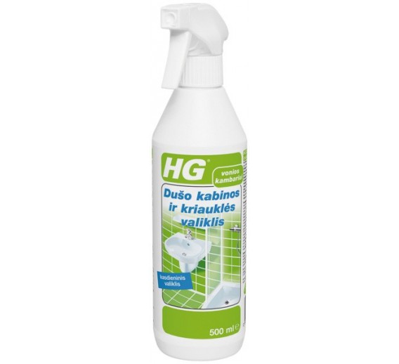 Švaros prekės. Buitinė chemija, valikliai. HG Dušo kabinų ir kriauklių valiklis 500 ml. 