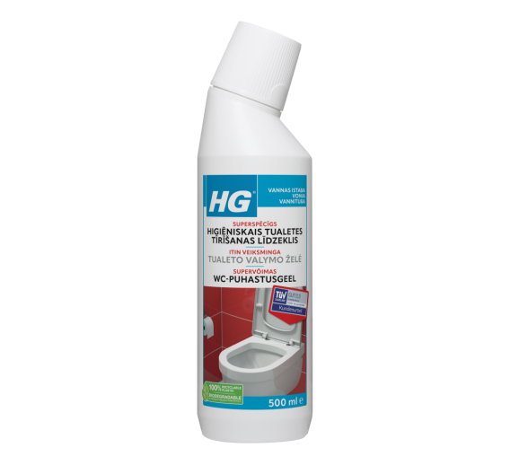 Švaros prekės. Buitinė chemija, valikliai. HG Higieninis WC gelis valiklis 500ml