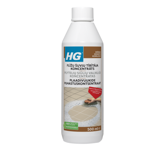 Švaros prekės. Buitinė chemija, valikliai. HG Plytelių siūlių valiklio koncentratas 500 ml 