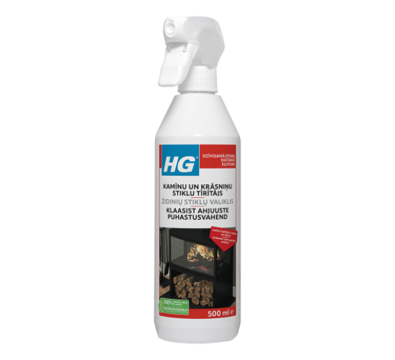 Švaros prekės. Buitinė chemija, valikliai. HG Židinių stiklų valiklis 500 ml