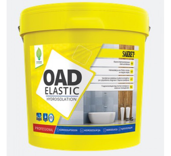 Statybinės medžiagos. Hidroizoliacinės medžiagos. Hidroizoliacinės mastikos ir mišiniai. Hidroizoliacija OAD Elastic 10 kg 
